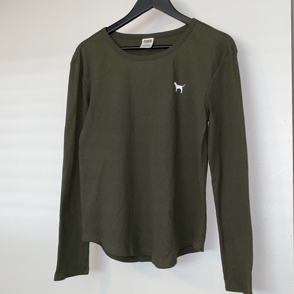 Dark Green Pink Victoria’s Secret Long Sleeve - Picture 2 of 4